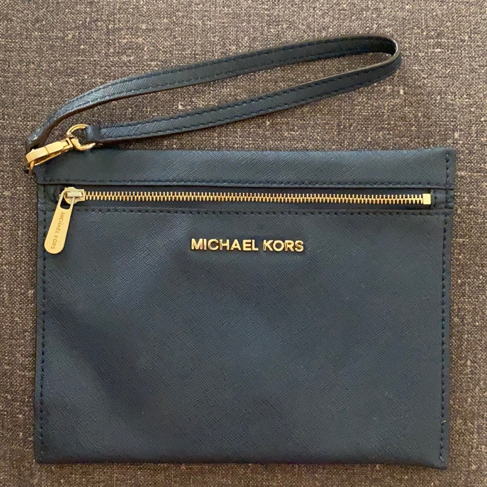 Michael Kors Navy Wristlet.